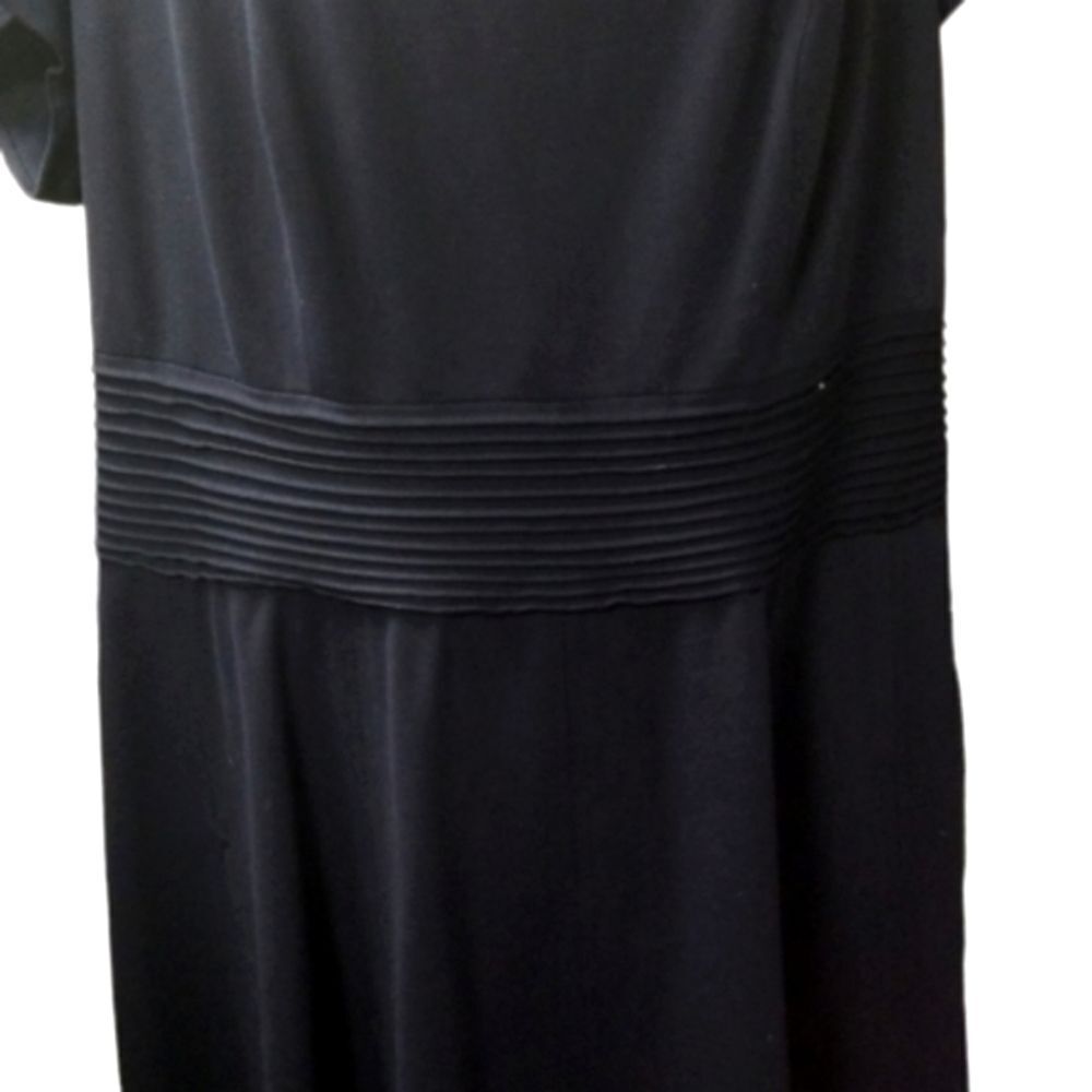 Eliza J Navy Dress Short Sleeve Fit Flare Back Zipper Size 18W - Picture 3 of 8